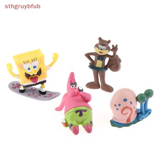 Sthb พวงกุญแจฟิกเกอร์ PVC รูปการ์ตูน Spongebob Patrick ของเล่น สําหรับเก็บสะสม 8 ชิ้น ต่อชุด