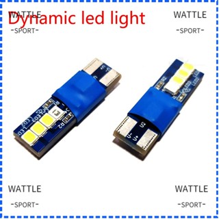 Wattle โคมไฟไดนามิก Led T10 หรี่แสงได้ สีฟ้า เป็นสีขาว สําหรับติดรถยนต์