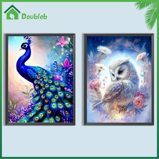 【Doub X ✮】 Au- ภาพวาดปักเพชร ทรงกลม ลายสัตว์ 5D DIY สําหรับตกแต่งบ้าน ✮