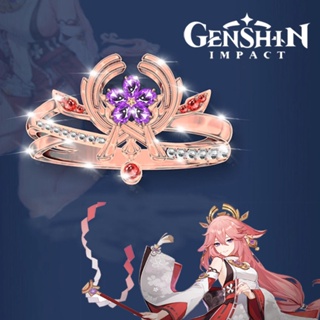 แหวนคอสเพลย์อนิเมะ Genshin Impact Yae Miko ปรับได้ เครื่องประดับ สําหรับทุกเพศ