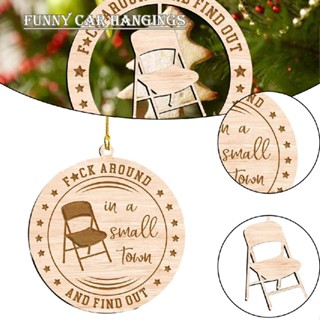 Funny Christmas Tree Hanging Decor Folding Chair Pendant Mini Wooden Ornaments