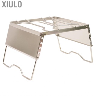 Xiulo Folding Campfire Grill  Stainless Steel Wide Applicability Windproof Camping Grate for Kitchen