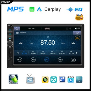 [sylviar] ระบบเสียงสเตอริโอรถยนต์ 7 นิ้ว DIN คู่ เข้ากันได้กับ Carplay Android ควบคุมสายไฟอัตโนมัติ ระบบเสียงวิทยุ FM AUX USB