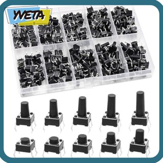 Yveta ปุ่มกดสวิตช์ชั่วขณะ ขนาดเล็ก 6x6 มม. 4 pin 200 ชิ้น