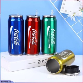 350ml/500ml Coca-Cola สแตนเลสแก้วสำนักงานแก้วน้ำดื่มถ้วยพร้อมฟางถ้วยของขวัญ (twinkle.th)