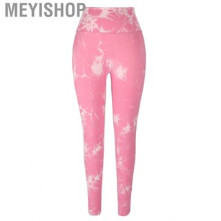 Meyishop Running Leggings  Seamless Tie Dye Pink for Women Gym