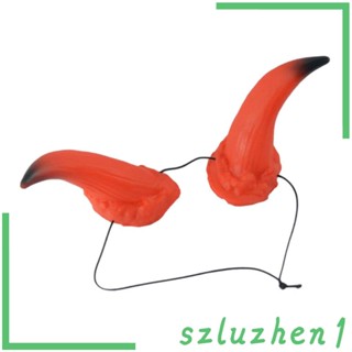 [Szluzhen1] ที่คาดผมปีศาจ สีแดง พร้อมสายยางยืด สําหรับแต่งกายฮาโลวีน