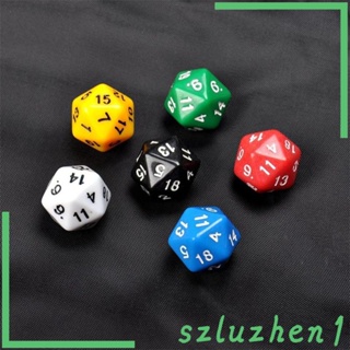 [Szluzhen1] ลูกเต๋าเล่นเกม D20 RPG หกสีทึบแสง 1# 6 ชิ้น