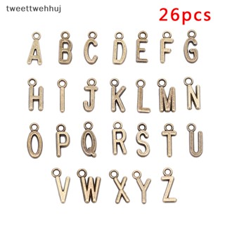 Tw จี้ตัวอักษร A-Z สีเงิน สีทอง สําหรับทําเครื่องประดับ DIY 26 ชิ้น