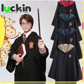 24H harry potterเสื้อคลุม คอสเพลย์ แฮร์รี่ พอตเตอร์ พร้อมเนคไท ผ้าพันคอ และแว่นตา สําหรับผู้ชาย และผู้หญิง เหมาะกับงานปา