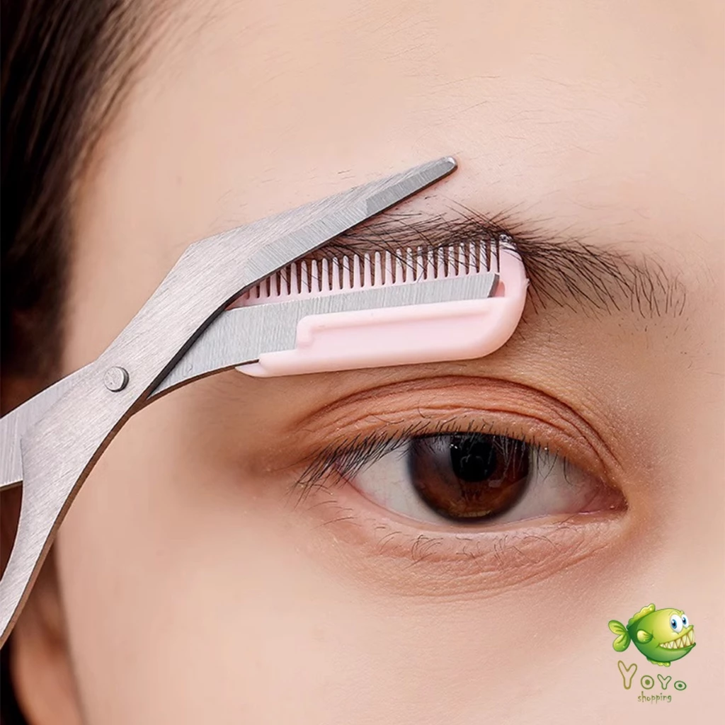 YOYO กรรไกรตัดแต่งขนคิ้ว เครื่องมือจัดแต่งหน้า เหมาะสำหรับมือใหม่ eyebrow razor