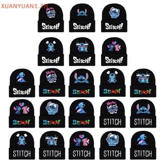 Xuan หมวกบีนนี่ ผ้ากํามะหยี่ขนนิ่ม ลายการ์ตูน Stitch ให้ความอบอุ่น เหมาะกับฤดูหนาว สําหรับผู้หญิง และผู้ชาย