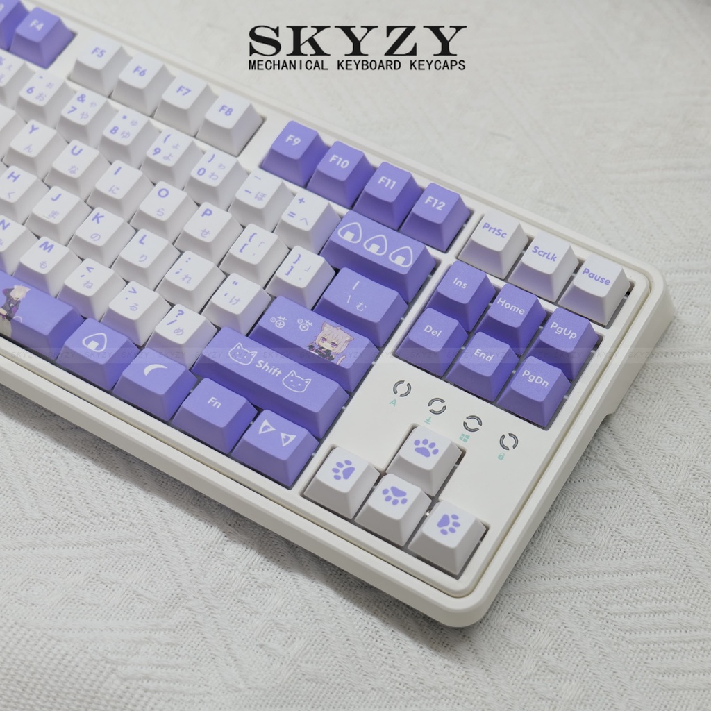 Nekomata Okayu Keycaps Cherry Profile hololive เกม PBT Dye Sub คีย์บอร์ด Keycap