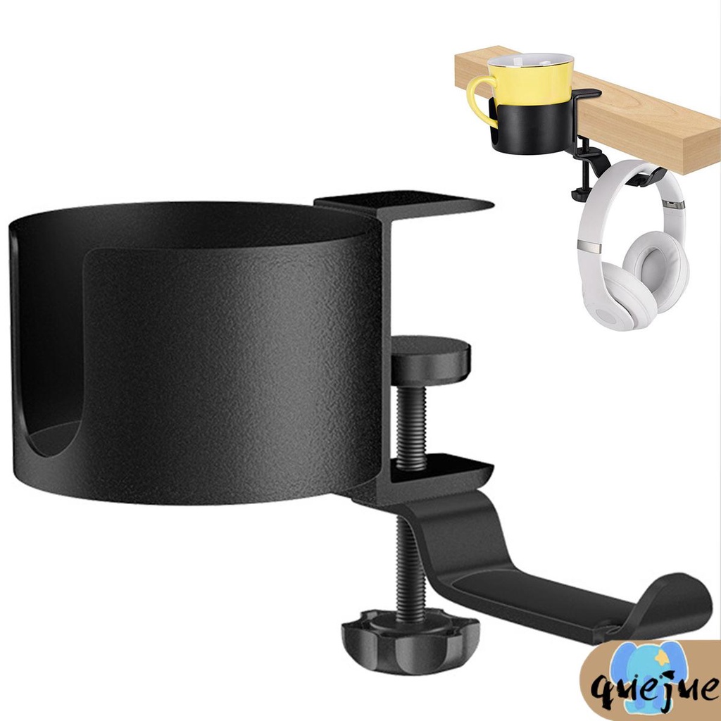 2 in 1 ที่วางแก้ว แบบตั้งโต๊ะ พร้อมที่แขวนหูฟัง ปรับได้ และตะขอแขวนขวดน้ํา SHOPQJC9612