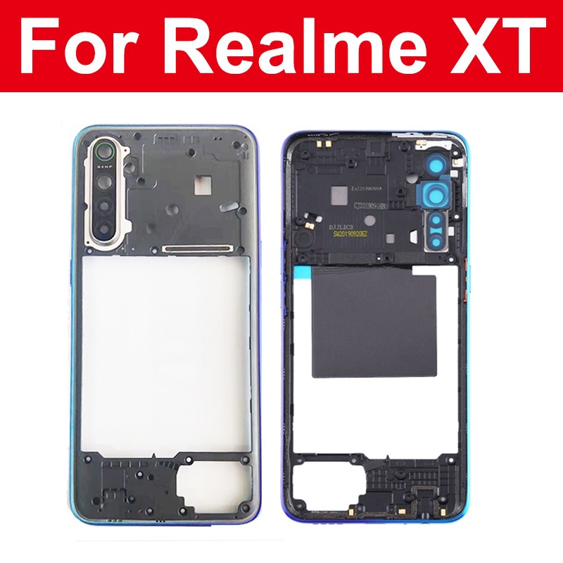กรอบกลาง พร้อมปุ่มด้านข้าง และฝาครอบเลนส์กล้อง สําหรับ OPPO Realme XT