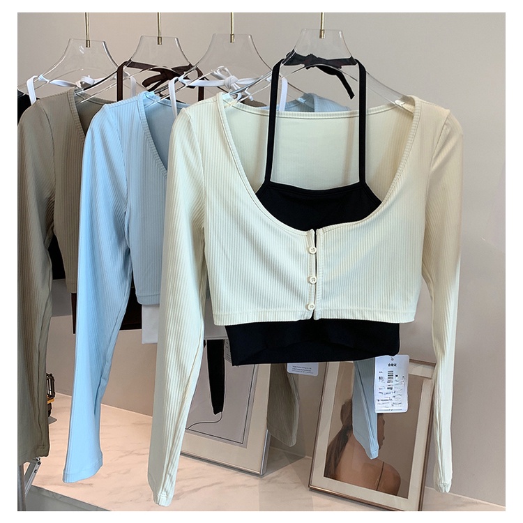 【MAGGIEYOGA】เสื้อยืดแขนยาว เสริมฟองน้ํา สําหรับออกกําลังกาย เล่นโยคะ วิ่ง พิลาทิส