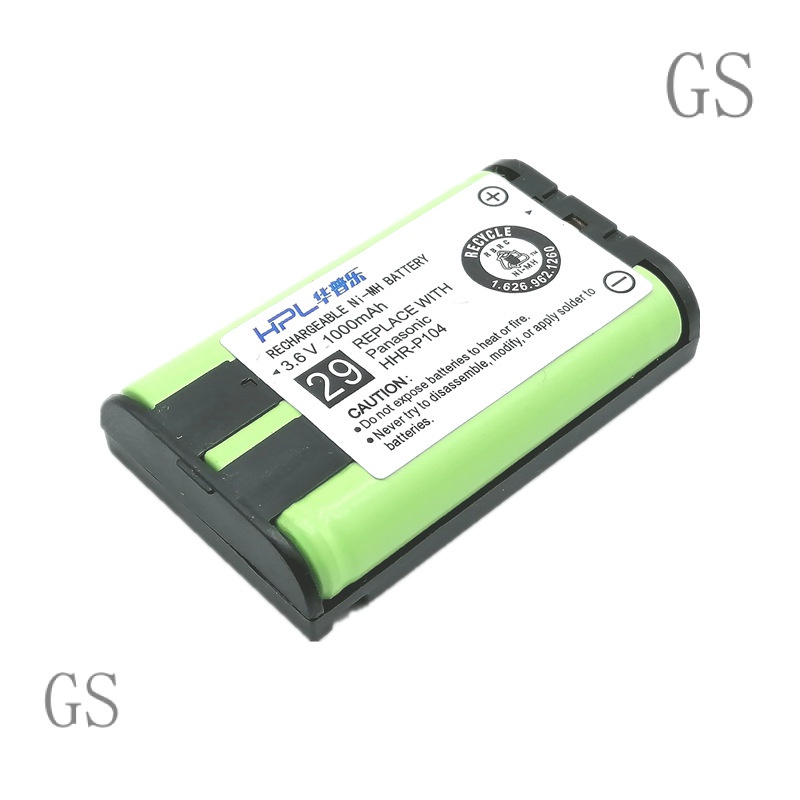 GS is suitable for Panasonic cordless telephone HHR-P104 3.6V1000mAh cell battery

