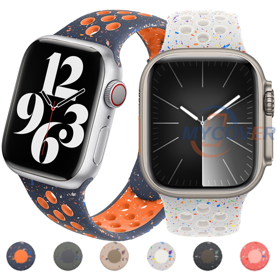 สายนาฬิกาข้อมือซิลิโคน อุปกรณ์เสริม สําหรับ Apple Watch Ultra 2 Ultra Series 9 8 7 6 SE 5 4 3 2 1 ขนาด 49 มม. 41 มม. 45 มม. 44 มม. 42 มม. 40 มม. 38 มม.