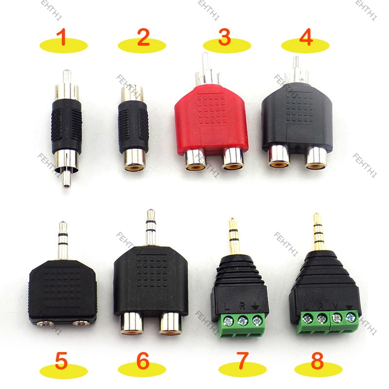 Rca ปลั๊กเชื่อมต่อ ตัวผู้ เป็น ตัวผู้ ตัวเมีย AV แจ็ค RCA อะแดปเตอร์วิดีโอ DIY สายสัญญาณเสียง กล้องวงจรปิด ระบบรักษาความปลอดภัย F1TH