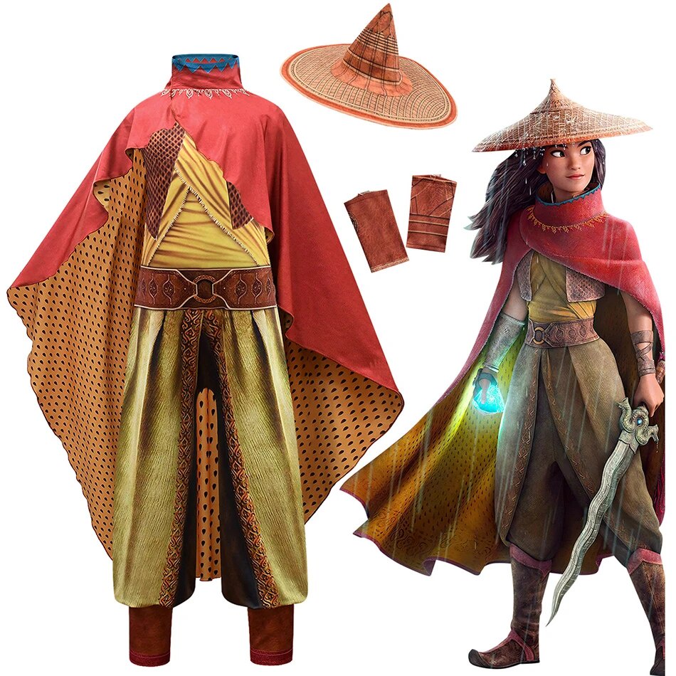 Cosplay Legend 2022 Movie Raya and The Last Dragon Raya Girl Cosplay Costume Raya Fancy Set Children