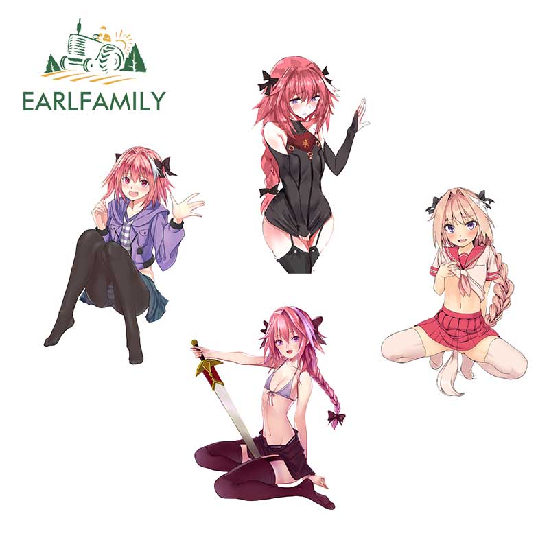 Earlfamily 13 ซม.x 9.6 ซม.สําหรับ Astolfo Fate อะนิเมะรถสติกเกอร์ Creativite รถจักรยานยนต์ Decal กันชน Windows กันน้ํารถอุปกรณ์เสริม