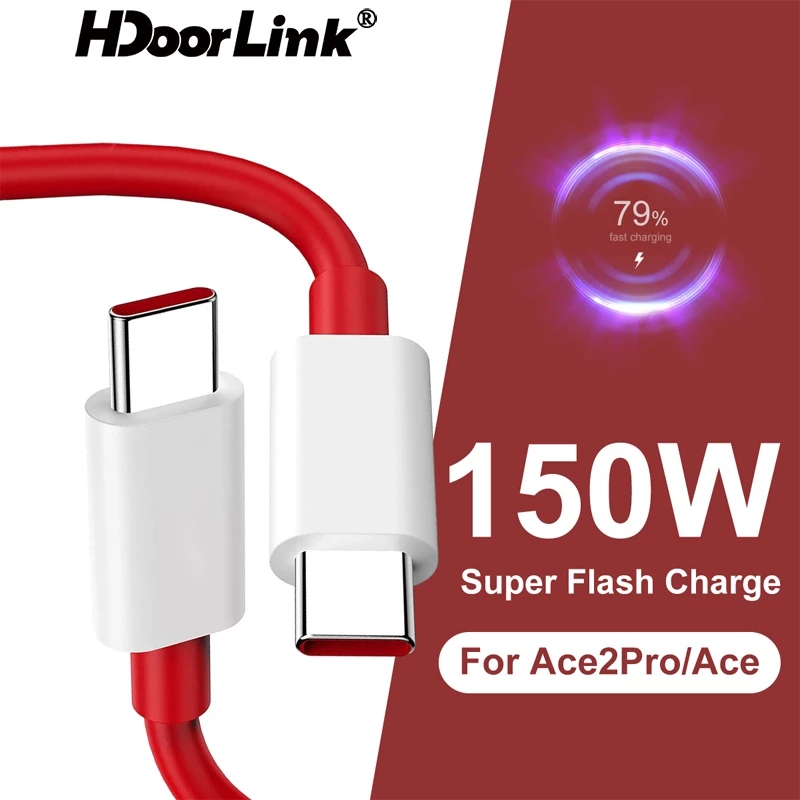 Hdoorlink 150W USB Type C Realme SUPERVOOC สายชาร์จเร็ว สําหรับ Oneplus 10T 9 9R N10 ACE 2 CT NEO3 100W 65W SuperDart 1 เมตร 2 เมตร สายเคเบิล USBC