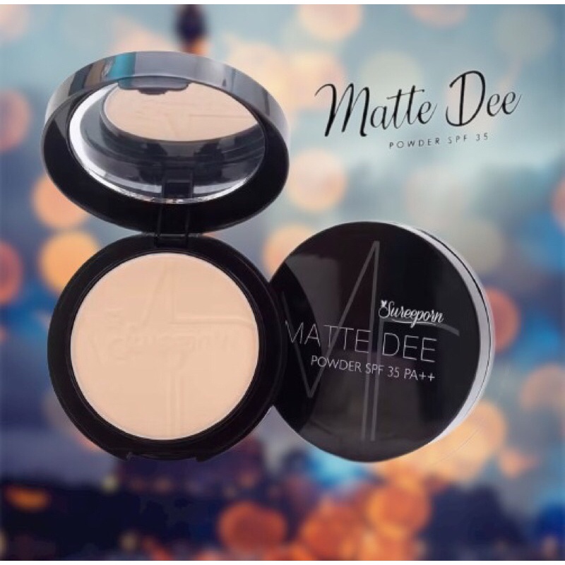 แป้งพัฟสุรีย์พร แป้งผสมรองพื้น กันน้ำ กันเหงื่อ กันแดด SPF35 PA+++ แมทดี พาวเดอร์ พร้อมส่งทุกเฉดสี