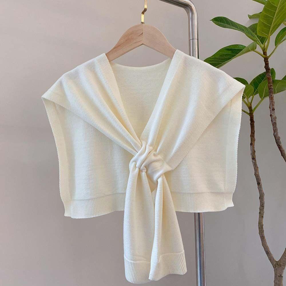 Ahour ผ้าพันคอ ผ้าคลุมไหล่ ผ้าวูลถัก กันแดด สีพื้น หรูหรา สําหรับผู้หญิง - รูปที่ 5