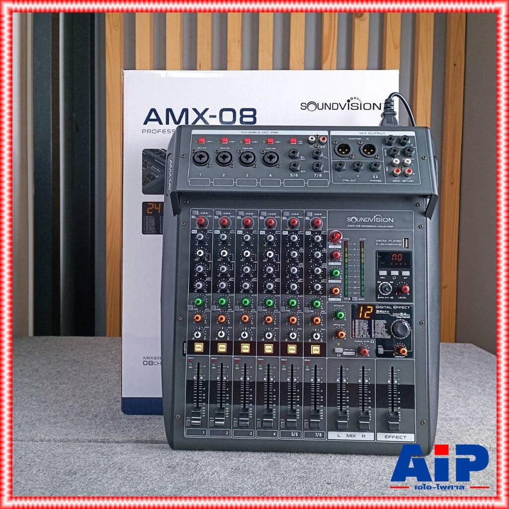 SOUNDVISION AMX-08 MIXER +++ เครื่องผสมสัญญาณ มิกเซอร์ อนาล็อก 8 CH ซาวด์ วิชั่น รุ่น AMX 08 AMX08 เ