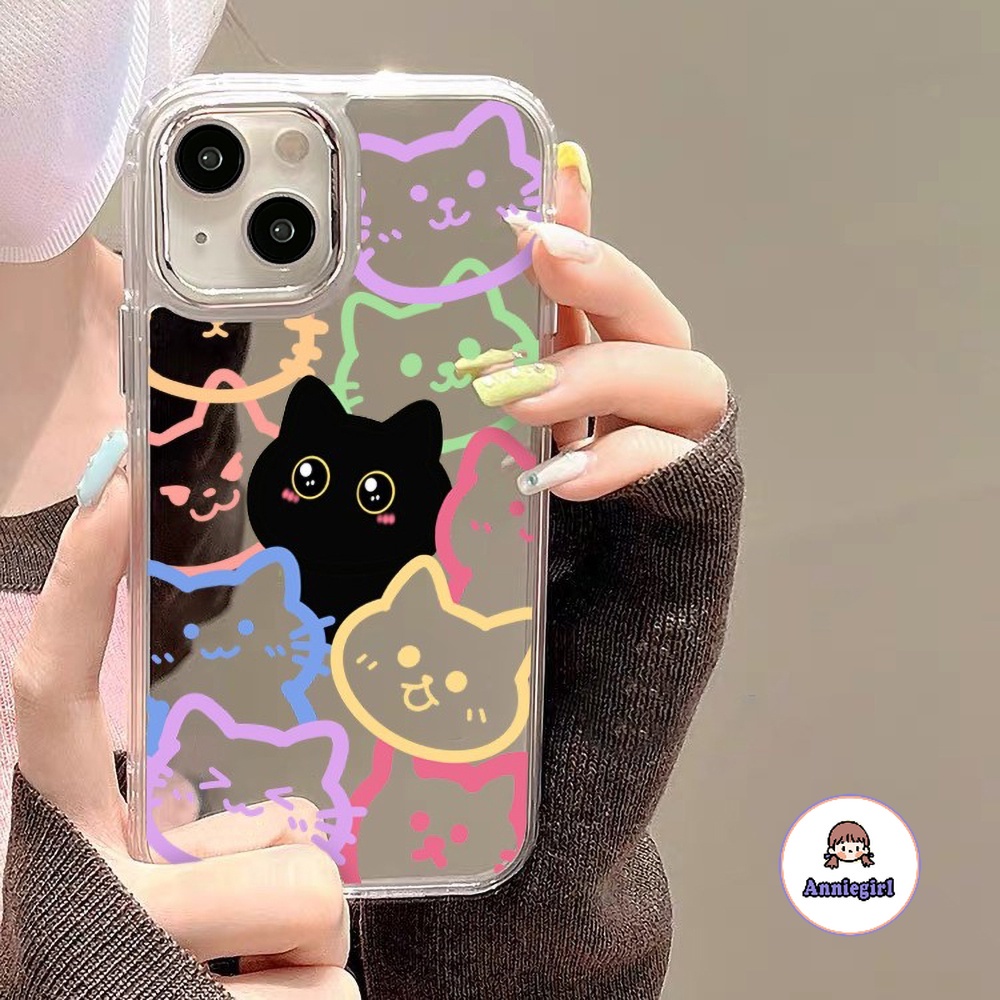 เคสโทรศัพท์มือถือ แบบนิ่ม ป้องกันสิ่งสกปรก ลายแมวน่ารัก สไตล์เกาหลี สําหรับ Iphone 11 13 14 Pro Max 12 15 Pro Max XS XR 7 8 Plus