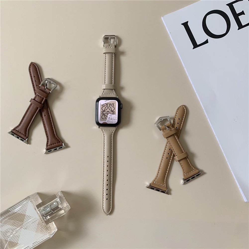 สายนาฬิกาข้อมือหนังลําลอง เอวเล็ก แฟชั่น สําหรับ iwatch series ultra2 9 8 7 6 5 SE 4 3 2 38 มม. 40 ม