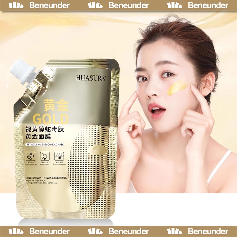 [Beneunder] HUASURV มาส์กลอกหน้าทองคำตัวดังใน TikTok ครีมมาส์กหน้าไวท์เทนนิ่ง มาส์กทองคำแท้ หน้าใสเด้งกระชับ