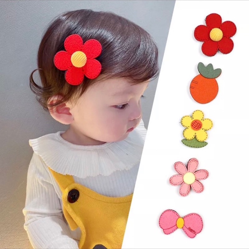 [พร้อมส่ง] แผ่นแปะผม ลายการ์ตูน ดอกไม้ น่ารัก เซตละ 5 ชิ้น สำหรับเด็กเล็ก อายุ 0-5 ปี