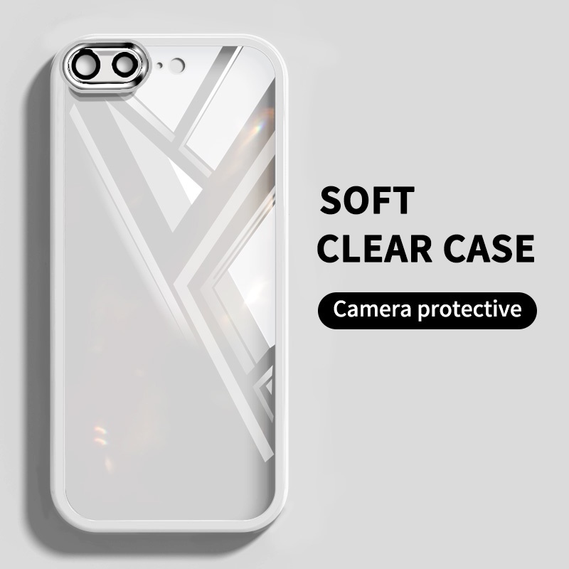 Ybd เคสโทรศัพท์ ซิลิโคนนุ่ม ใส กันรอยเลนส์กล้อง เต็มเครื่อง สีใส สําหรับ iPhone 6 6S Plus 7 Plus 8 Plus SE2020 X XS Max XR