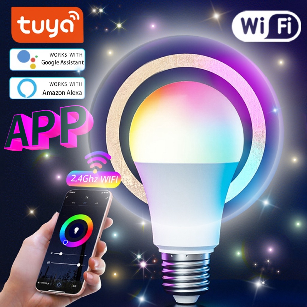 Tuya Smart Bulb 10W15W-Wifi /7W 9W-Bluetooth RGB หลอดไฟอัจฉริยะ เชื่อมต่อผ่านแอพ SmartLife / Tuya 16