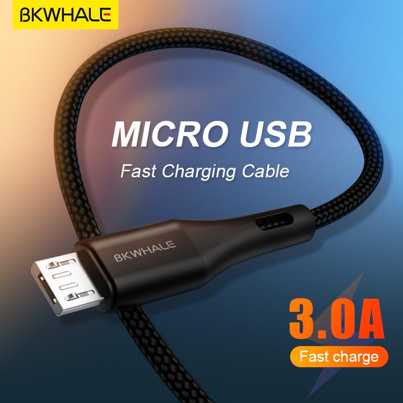 BKWHALE 3A Micro USB Charger cable 1m / 2m ทอข้อมูล V8 สายสําหรับ Android VIVO Redmi huawei