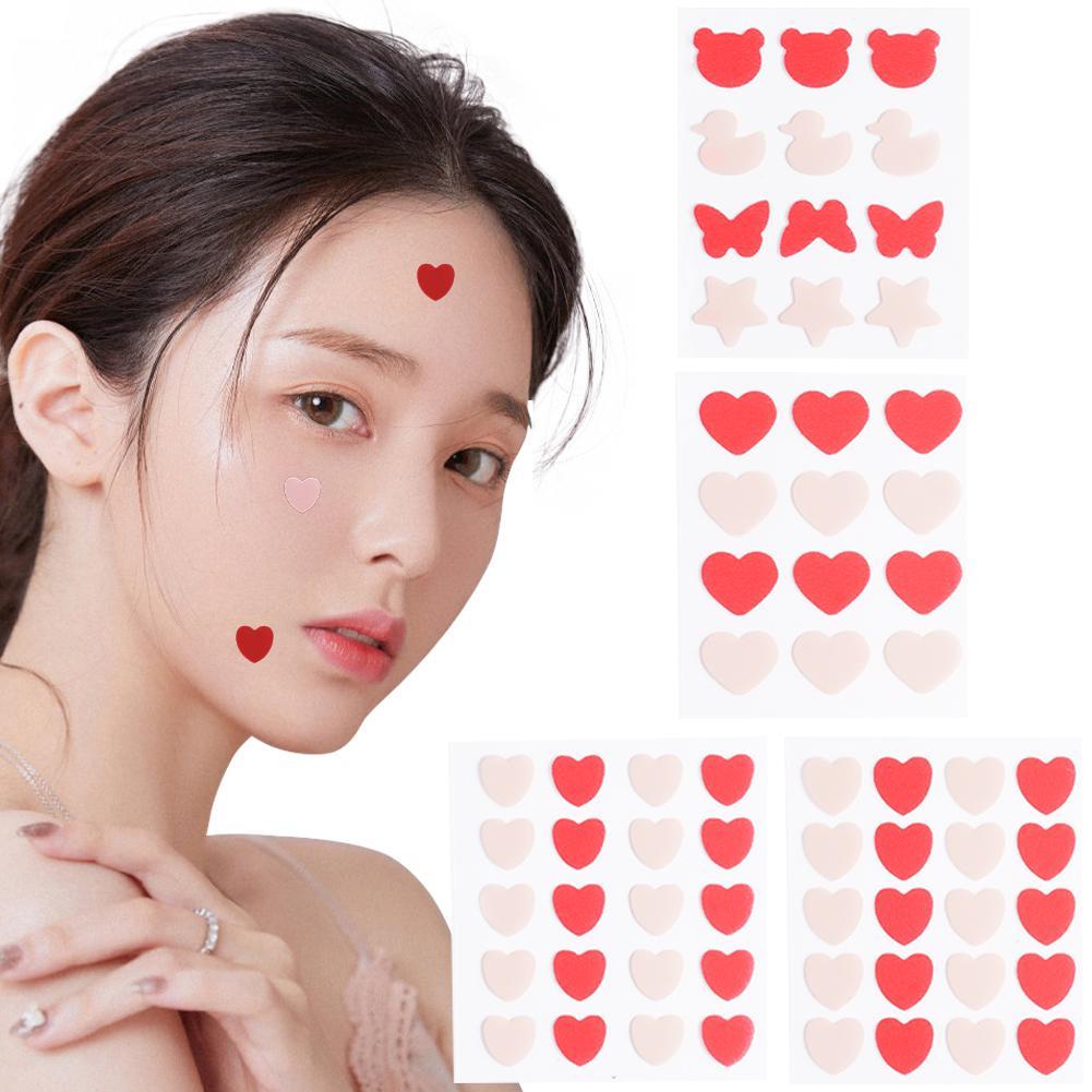 แผ่นสติกเกอร์ไฮโดรคอลลอยด์ สีชมพู สวยหรู มองไม่เห็น สําหรับติดสิว จํานวน 12 ชิ้น 20 ชิ้น