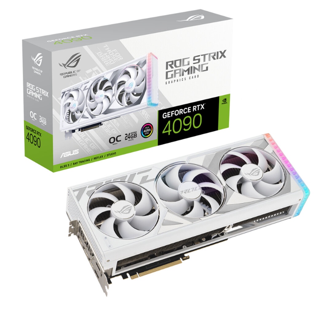 ASUS ROG Strix GeForce RTX 4090 White OC Edition 24GB GDDR6X (ROG-STRIX-RTX4090-O24G-WHITE) รับประกั