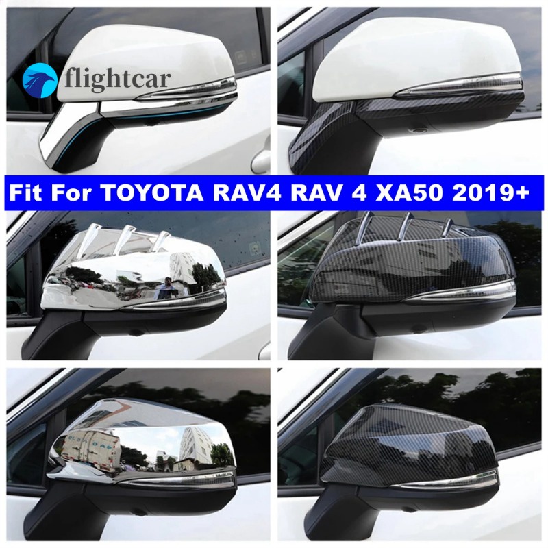 (FT) แถบครอบกระจกมองหลัง คาร์บอนไฟเบอร์ สําหรับ TOYOTA RAV4 RAV 4 XA50 2019-2023