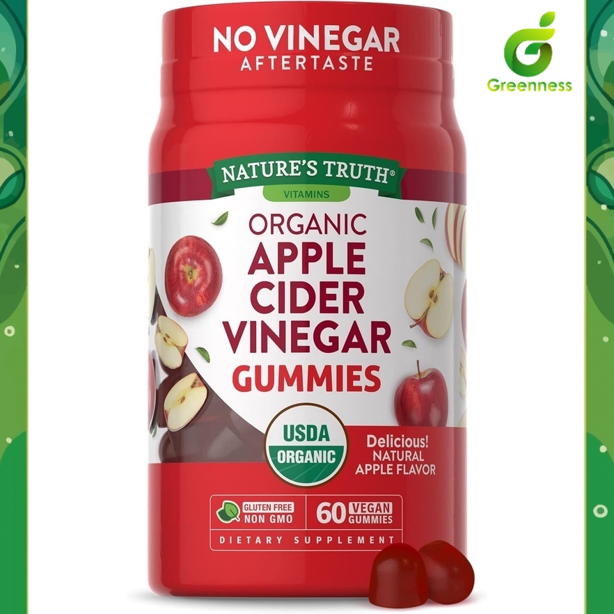 Nature's Truth Apple Cider Vinegar Gummies Organic (60ชิ้น) กัมมี่แอปเปิ้ลไซเดอร์ ออร์แกนิค 🍎