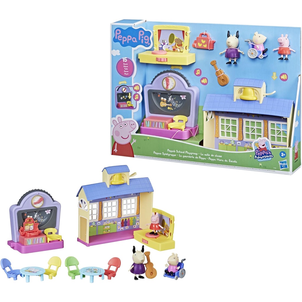 Peppa Pig Peppa's Adventures Peppa's School Playgroup ของเล่นสําหรับเด็กก่อนวัยเรียน พร้อมคําพูด และเสียง