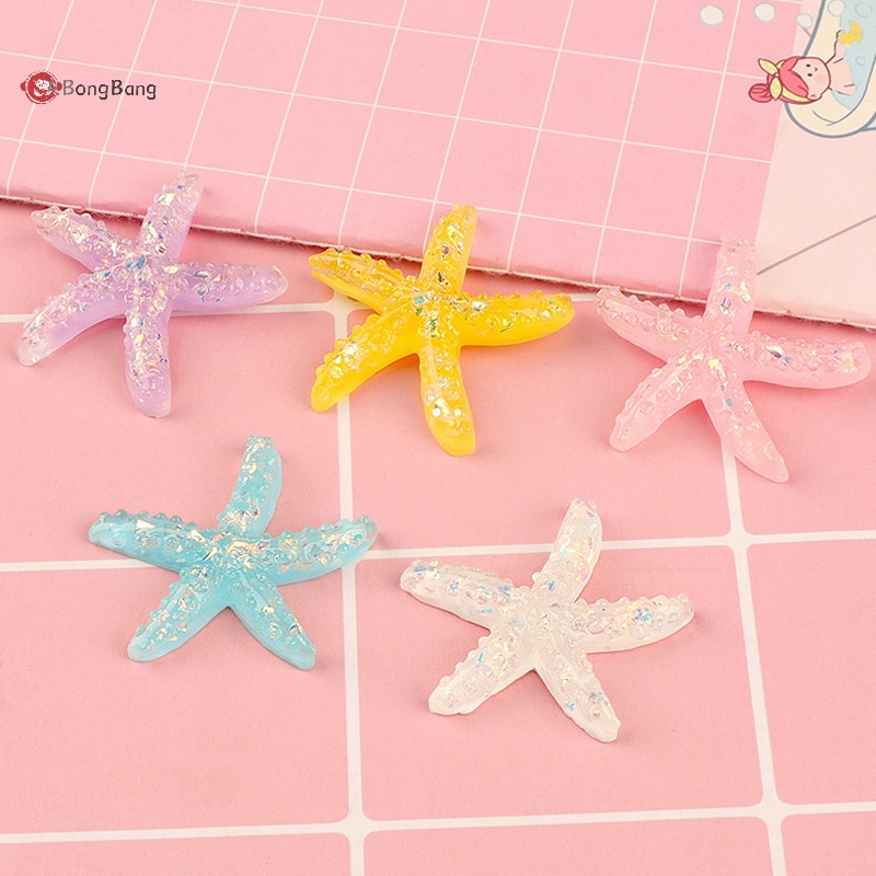 Abongbang แผ่นกาวเรซิ่นใส รูปปลาดาว อุปกรณ์เสริม สําหรับทําเคสโทรศัพท์มือถือ Diy