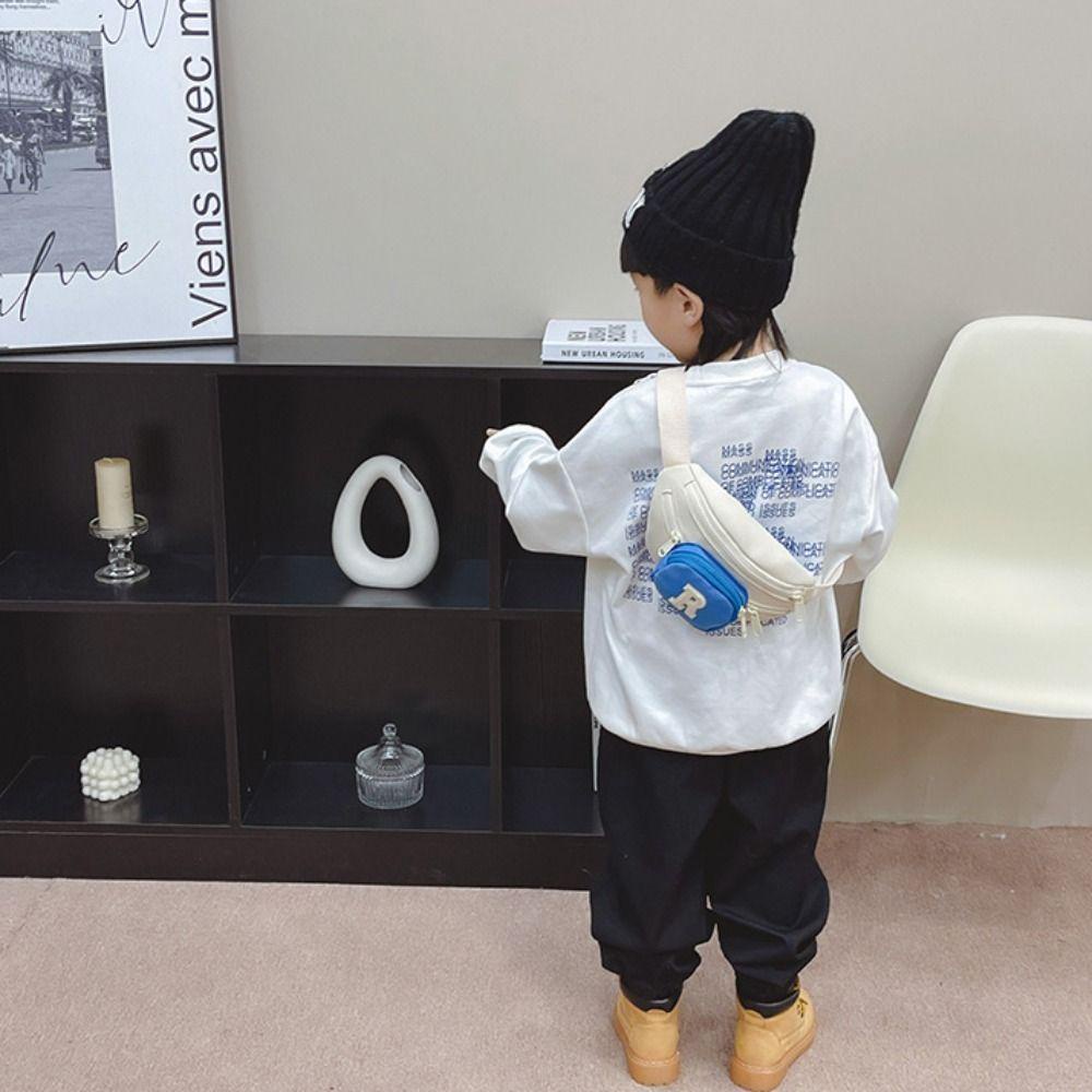 UUMIR  กระเป๋าเด็ก, กระเป๋าคาดหน้าอกหลายชั้นน้ําหนักเบา, กระเป๋า Messenger ความจุขนาดใหญ่ผ้าใบ