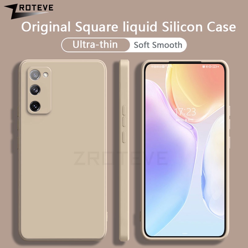 SAMSUNG สําหรับSamsung S20 FEกรณีZROTEVE SquareซิลิโคนเหลวสําหรับSamsung Galaxy S20 Ultra S21 Plus S20+ S21 + เคสโทรศัพท์