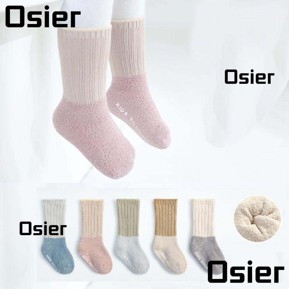 Osier1 ถุงเท้าผ้าฝ้าย กันลื่น ให้ความอบอุ่น แฟชั่นฤดูใบไม้ร่วง ฤดูหนาว สําหรับเด็กทารกแรกเกิด 0-3T