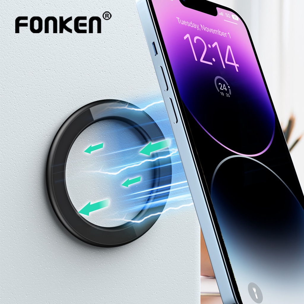 Fonken แหวนแม่เหล็ก สําหรับวางโทรศัพท์มือถือ iPh 14 13 12 Mgsafe