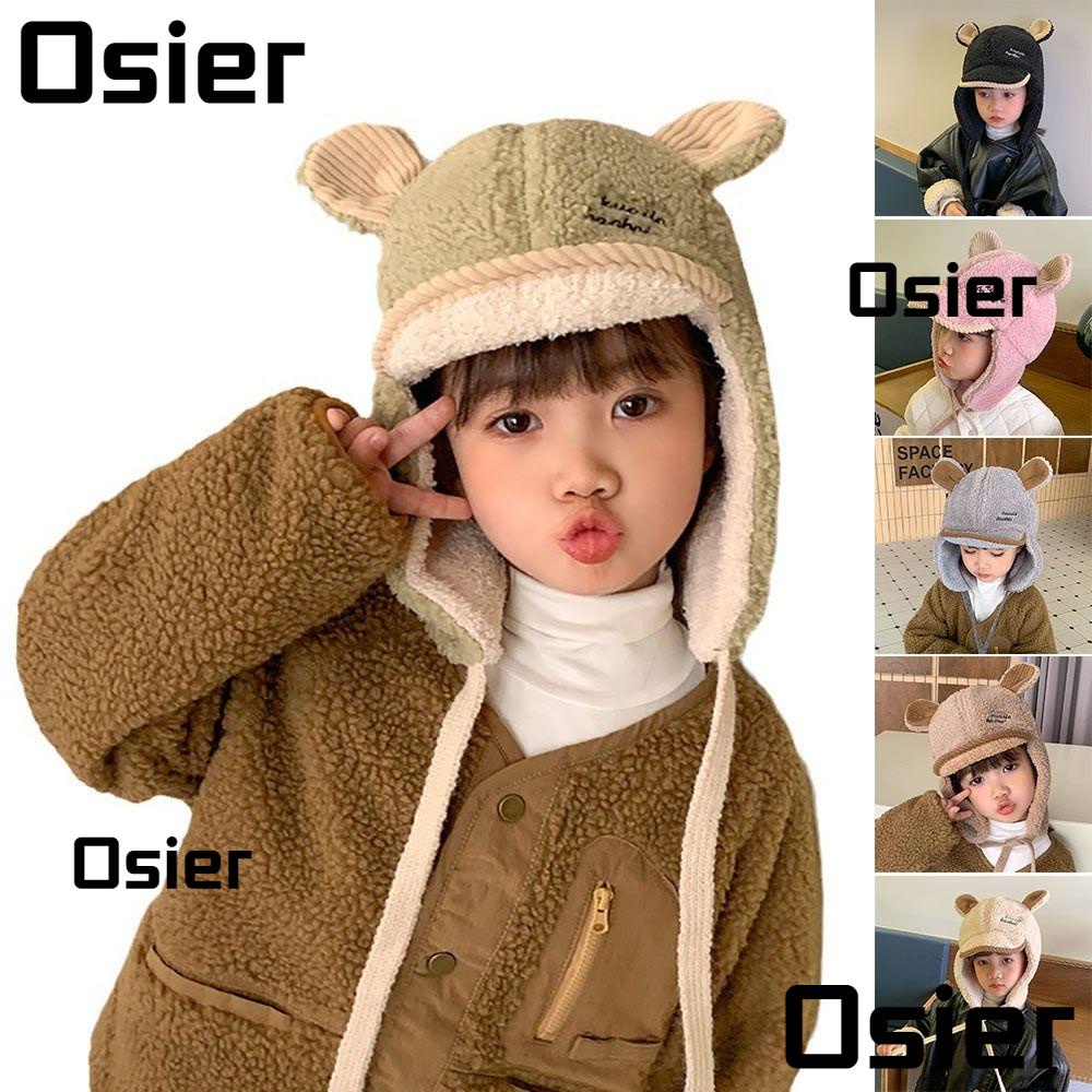 Osier1 หมวกปิดหู ผ้ากํามะหยี่ขนนิ่ม กันลม อเนกประสงค์ แบบหนา ป้องกันหู สําหรับเด็ก