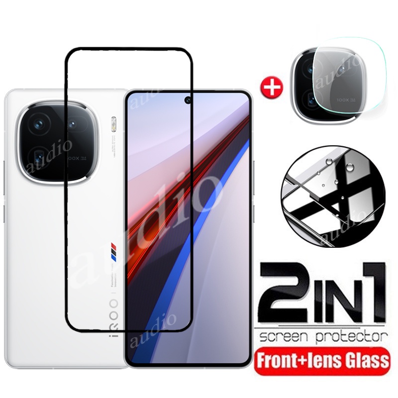 2in1 ฟิล์มกระจกนิรภัยกันรอยหน้าจอ เลนส์กล้อง HD นิ่ม สําหรับ IQOO 12 5G 2023 IQOO 12 iQOO12 5G
