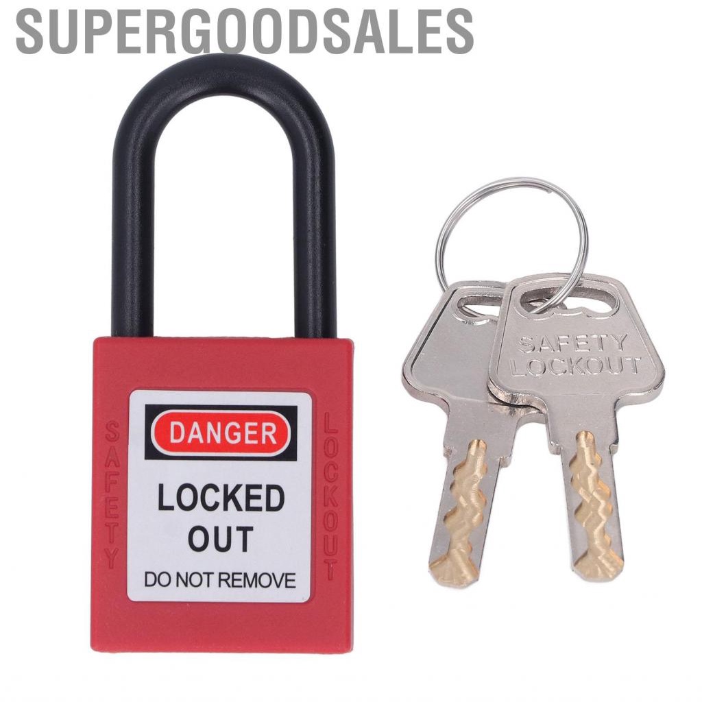 Supergoodsales 38 มม. Lockout Tagout Lock ไนลอนป้องกันฝุ่นพลังงานกุญแจแยกความปลอดภัยพร้อมกุญแจ 2 ดอก