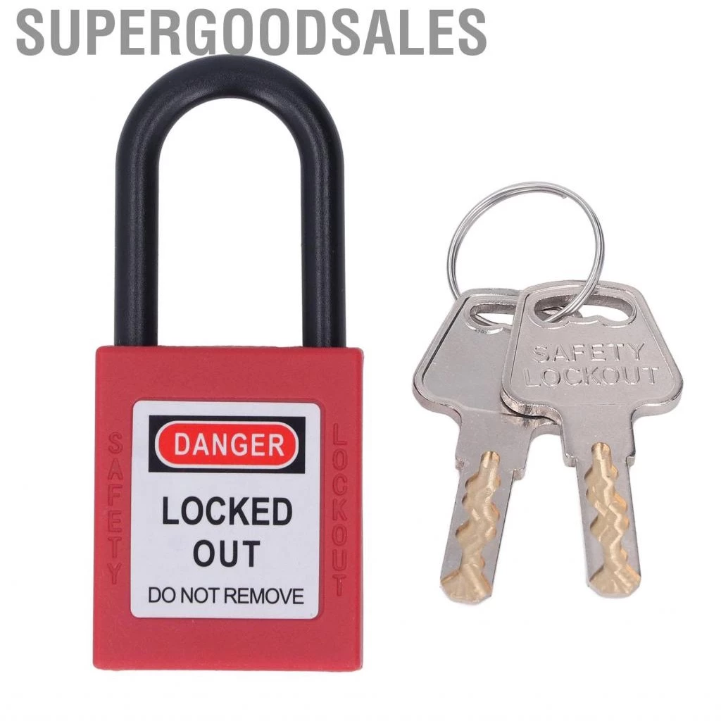 Supergoodsales 38 มม. Lockout Tagout Lock ไนลอนป้องกันฝุ่นพลังงานกุญแจแยกความปลอดภัยพร้อมกุญแจ 2 ดอก